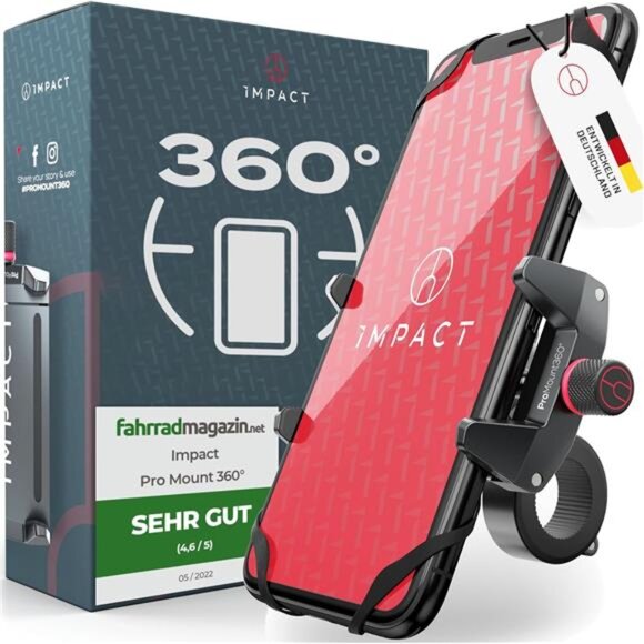 Bicycle Phone Mount - Sturdy [Aluminum] Handlebar Phone Mount - 360° Rotation - Picture 1 of 7